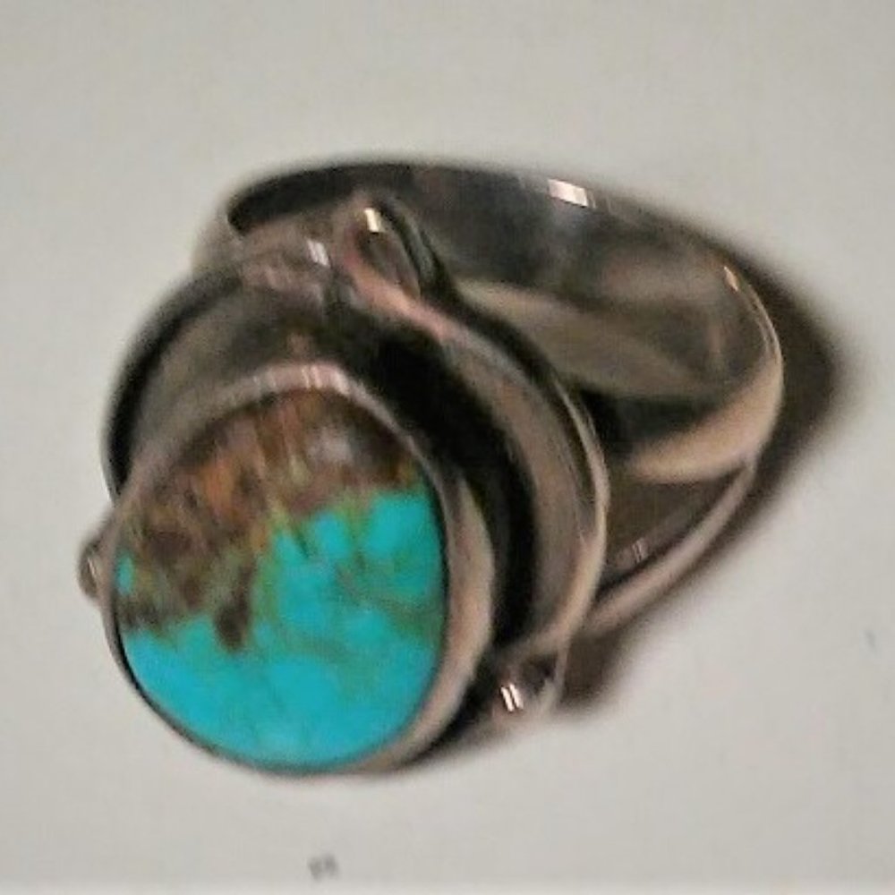 Genuine Vintage Untreated Blue Turquoise Ring